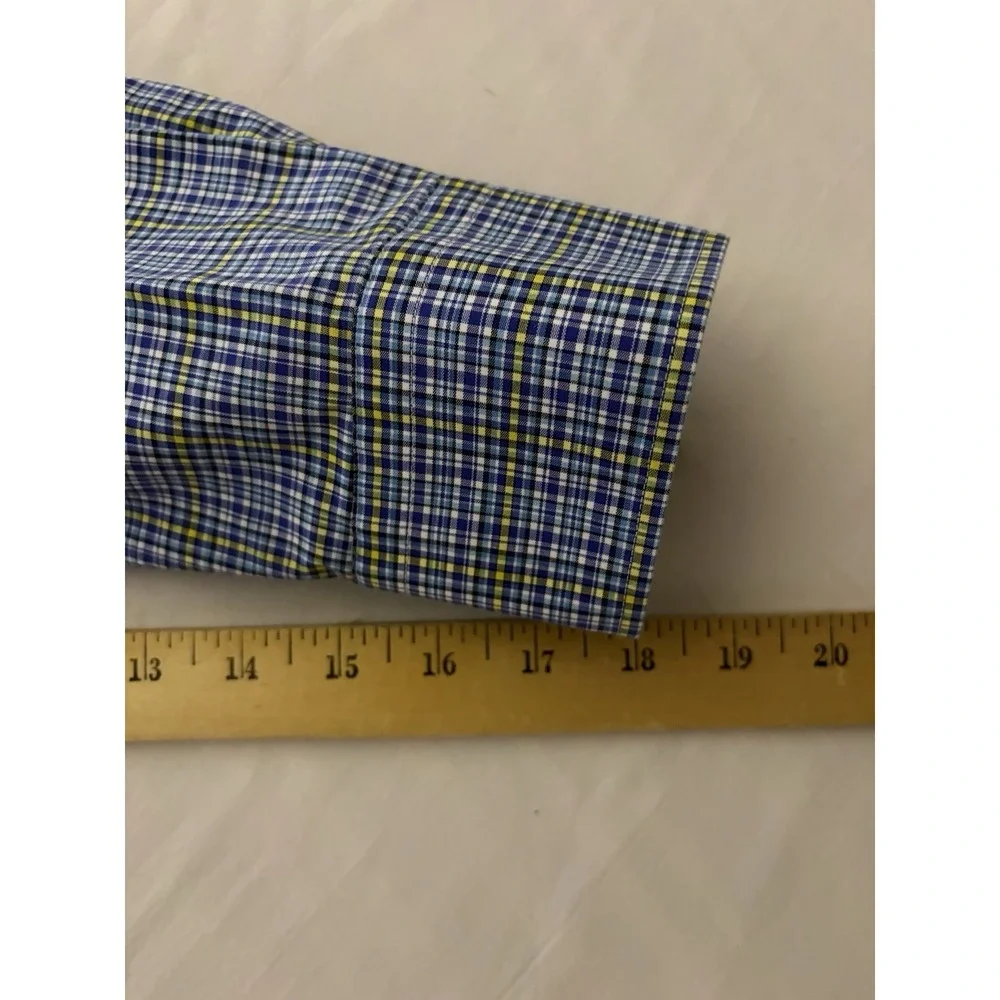 Polo Ralph Lauren Oxford Shirt Men's Size 16.5 Plaid 32/33 Long Sleeve Button Up